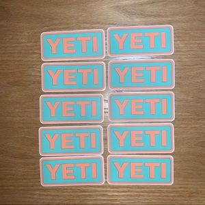 Yeti Stickers - Set of 10 - Seafoam/Coral